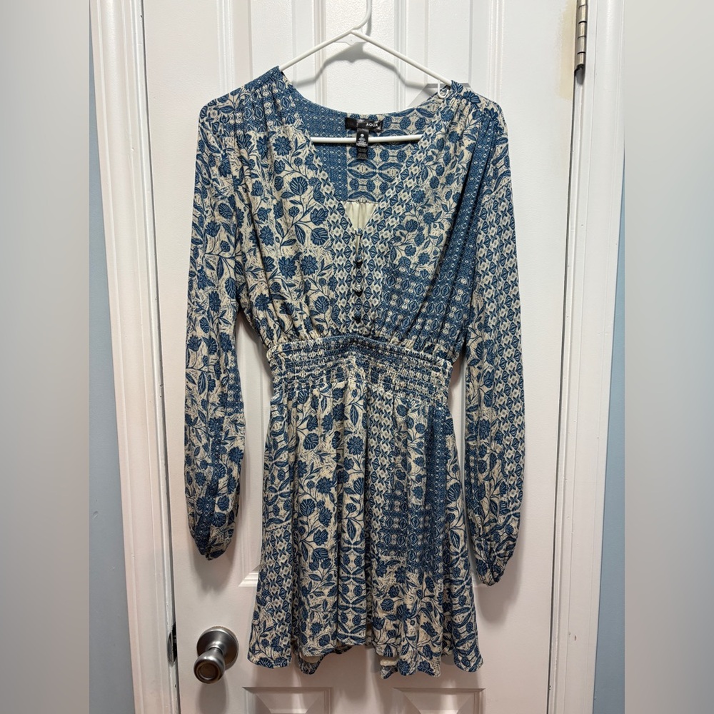 Aqua Bloomingdales Women's Patchwork Print Mini Dress Size Extra‎ Small